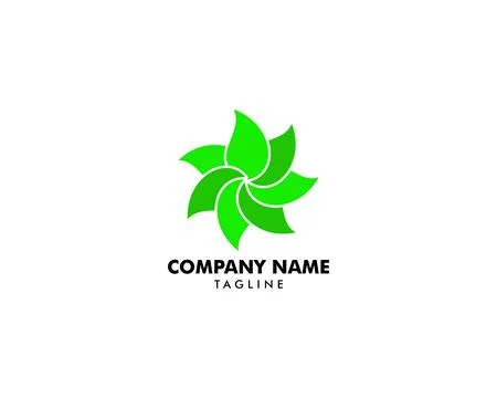 Abstract green leaf logo icon vector design Stock Illustration