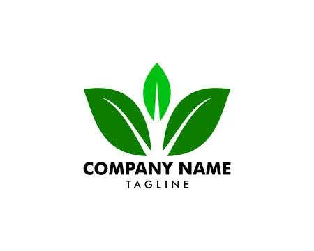 Abstract green leaf logo icon vector design Stock Illustration