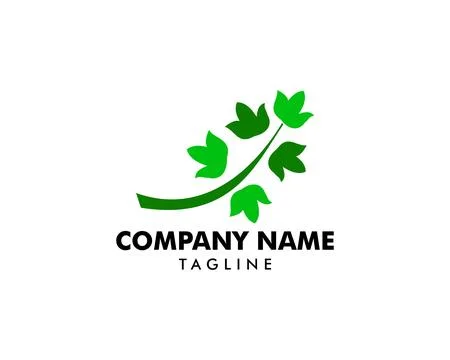 Abstract green leaf logo icon vector design Stock Illustration