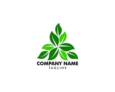 Abstract green leaf logo icon vector design Stock Illustration