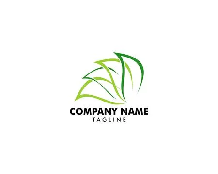 Abstract green leaf logo icon vector design Illustrazione stock