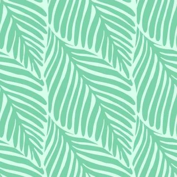 Abstract green leaf seamless pattern. Exotic plant. Stock Illustration