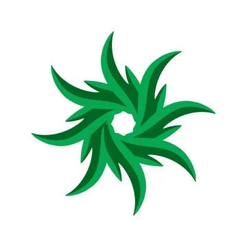 Abstract Green Leaf Swirl Pattern Illustrazione stock