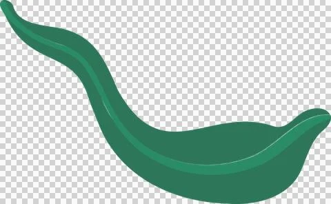 Abstract green leaf-wave is flowing in flat design, with two-tone stripe on Illustrazione stock