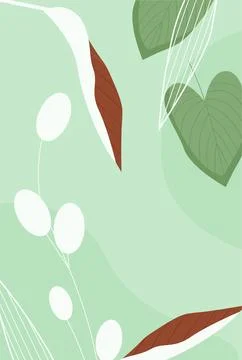 Abstract green leafy pattern with organic plants, leaves from garden Stock Illustration