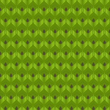 Abstract green leaves seamless pattern Stock Illustration