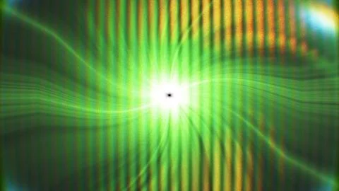 Abstract Green Light Burst Background with Neon Radial Rays and Flare Stock Illustration