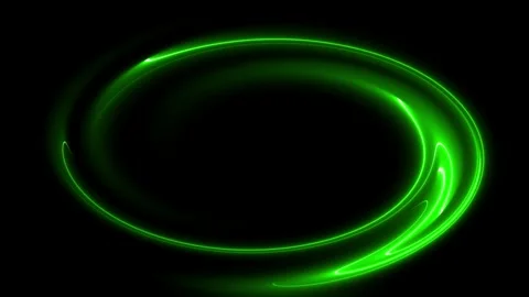 Abstract Green Light Circle on a Black Background Stock Footage 284398432