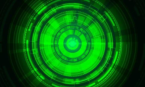Abstract green light circle circuit data technology futuristic design modern Stock Illustration