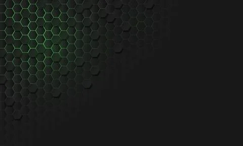 Abstract green light dark grey hexagon texture 3d geometric pattern Stock Illustration