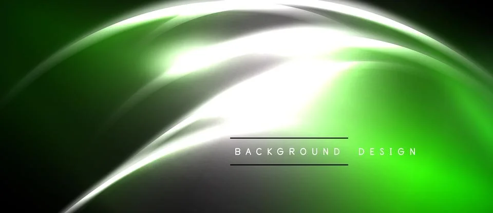 Abstract green light design. Smooth curves create dynamic visual effect. Brig Stock Illustration
