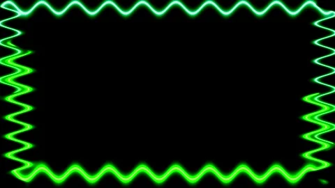 Abstract Green Light Frame on Black Background Stock Footage 284403079