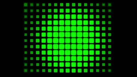 Abstract green light grid motion background with pulsing squares in digital.. Vidéo 343558947
