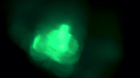 Abstract Green Light Leak Moving Up Left on Black Background Video stock 325421382