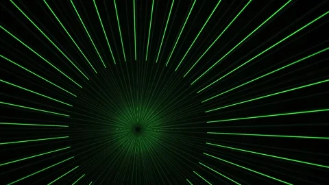 Abstract Green Light Rays Bursting from Center on Black Background. Stock Footage 333916409
