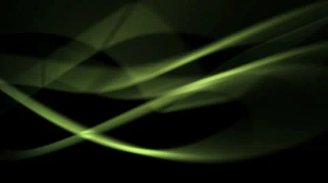 Abstract green light rays in curved motion - seamless loop (FULL HD) Video stock 37121477