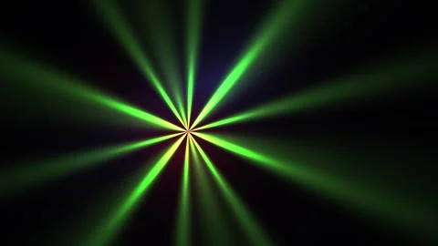 Abstract Green Light Rays Radiating From Center On Dark Background. Stock Footage 340518664