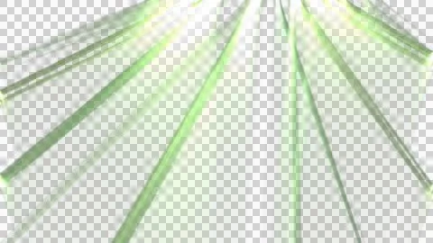 Abstract Green Light Rays Radiating on Black Background Stock Illustration