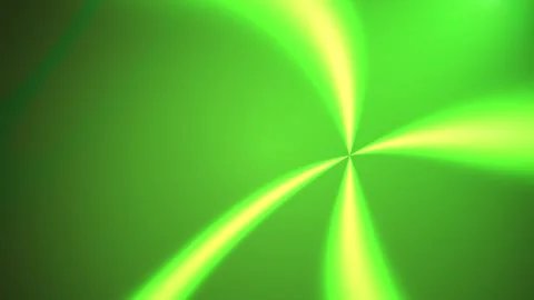 Abstract Green Light Rays Rotating in a Dynamic Motion Background. Stock Footage 341793828
