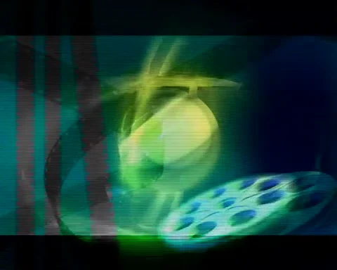 Abstract green light Ring circular motion with ball Stock Footage 255264209