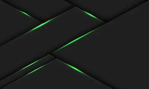 Abstract green light shadow geometric on dark grey design modern futuristic t Stock Illustration