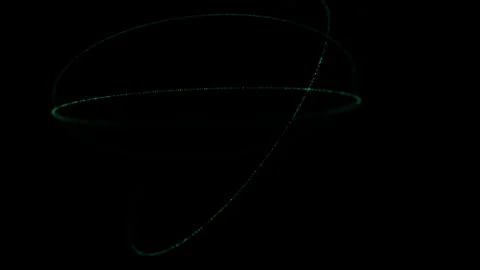 Abstract Green Light Trails Against a Dark Background in a Minimalist Compo.. Stock Footage 341780440
