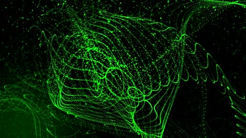 Abstract Green Light Trails on Black Background Stock Footage 289115685
