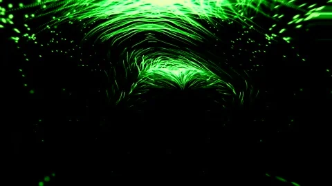 Abstract Green Light Trails on Black Background Stock Footage 289129373