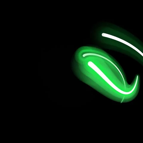 Abstract Green Light Trails on Black Background for Visual Effects. Stock Footage 327258778