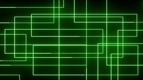 Abstract Green Light Trails Interweaving into Rectangular Geometric Patterns on Stock Footage 331194054