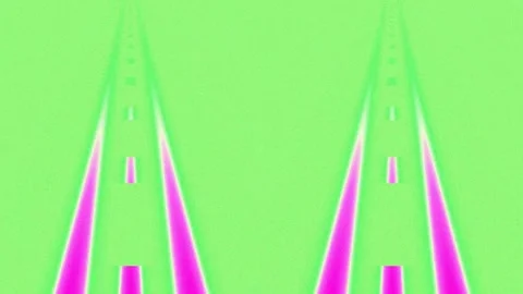 Abstract Green Light Tunnel Perspective on Purple Background Stock Footage 337498589