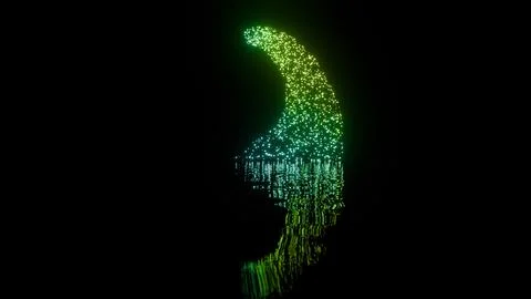 Abstract Green Light Wave with Water Reflection Illustrazione stock