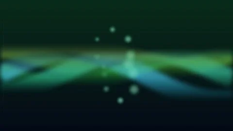Abstract green light waves flowing against a dark black background Video stock 335117415