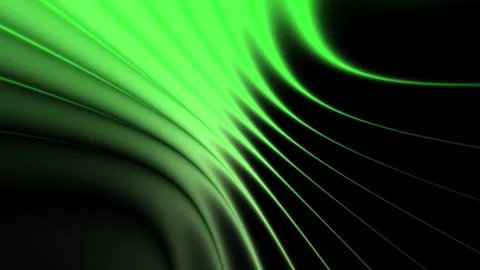 Abstract green light waves moving on a dark black background Vídeo Stock 347584930
