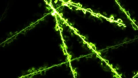 Abstract green lightning plasma background with glowing electric cracks, sm.. Stock Illustration