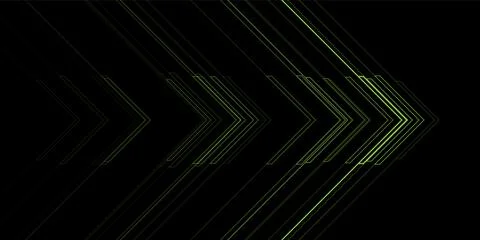 Abstract green linear arrows geometric tech background Stock Illustration