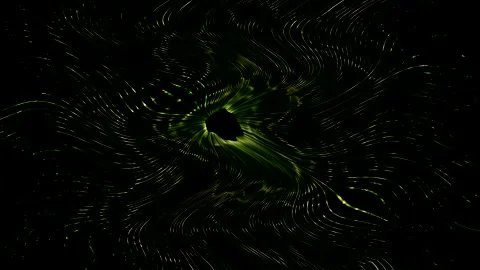 Abstract Green Lines on Black Background Video stock 289126579