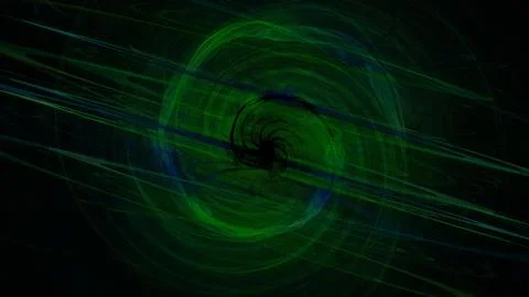 Abstract green lines on black background. Stock Illustration