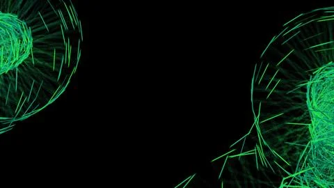 Abstract Green Lines on Black Background Stock Illustration