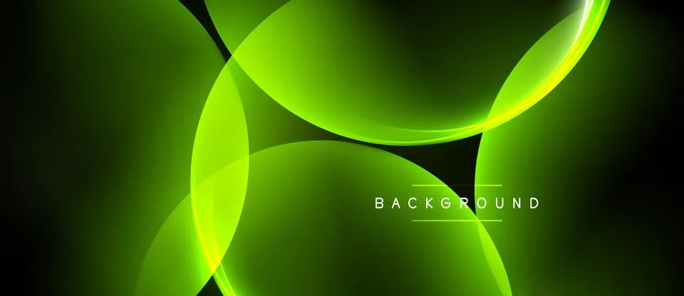 Abstract green lines create dynamic shapes over black background. Modern desi Ilustração Stock