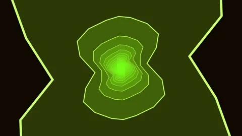 Abstract green lines creating concentric shapes on dark background Stock Footage 337073352