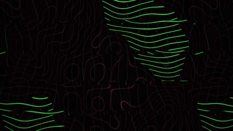 Abstract Green Lines Forming Shapes on Dark Background. Stock Footage 334488242