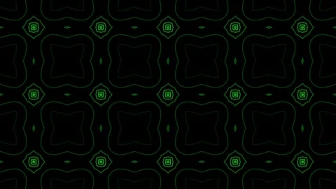 Abstract green lines seamlessly form a repeating geometric pattern on a bla.. Stock Footage 320103320