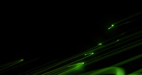 Abstract green lines slowly floating on black background, christmas and happy Stock Footage 282870969
