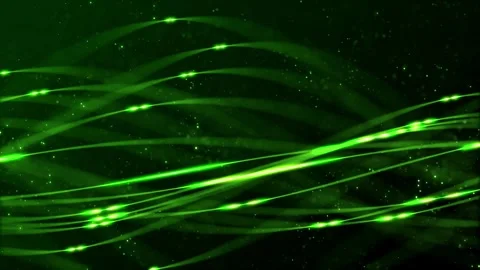 Abstract green lines waves motion with dots seamless loop animation backgroun Stock Footage 327571884