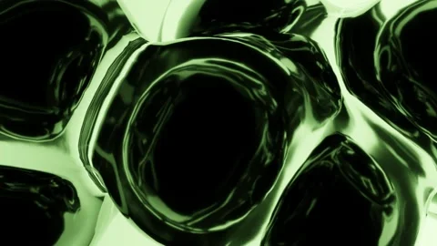 Abstract Green Liquid Cell Division and Organic Glossy Texture Stock Footage 340214040