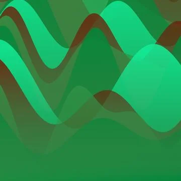 Abstract Green Liquid Flowing Waves Background with Transparent Overlapping.. 스톡 일러스트