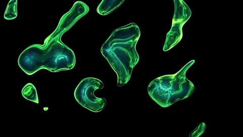Abstract green liquid on isolated background. Flowing and connecting acid d.. Stock Footage 317451354