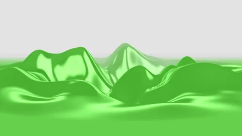 Abstract green liquid surface waves with glossy reflections, seamless background Stock-Footage 332108418