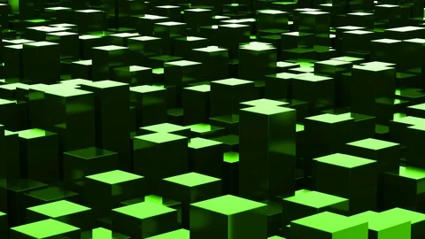 Abstract Green Looped Cubic Background Stock-Footage 99375873